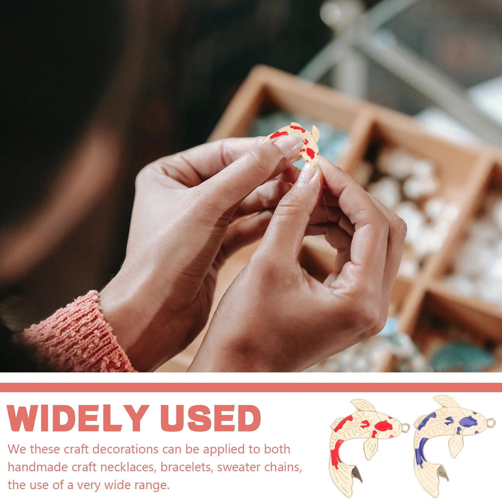 8 Pcs Fish-shaped Accessories Cute Gift Earrings Pendants Hanging Metal Ornaments DIY Handmade Necklaces