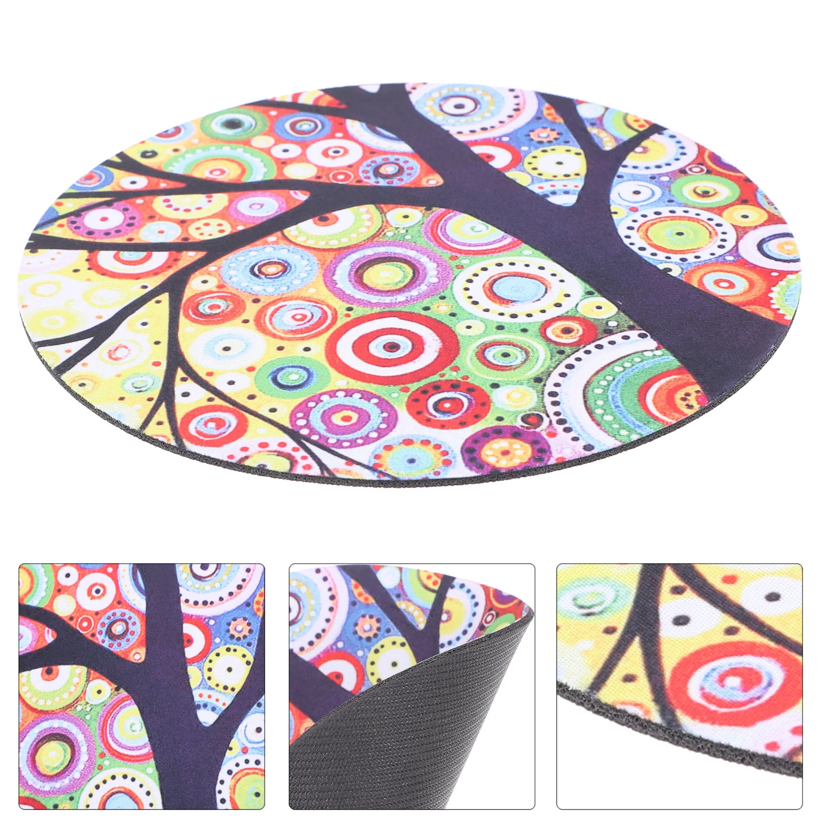 

2pcs Mat Anti-slip Pad Circular Gaming Pad Computer Supply