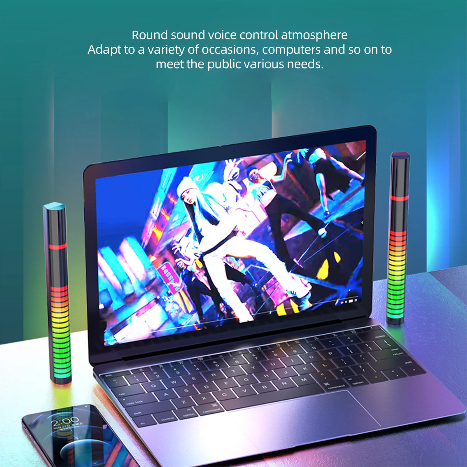 

RGB LED Strip Light Music Sound Control Pickup Rhythm Ambient Lamp Rhythm Lamp Backlight Night Light For Bar Car Home Decoration