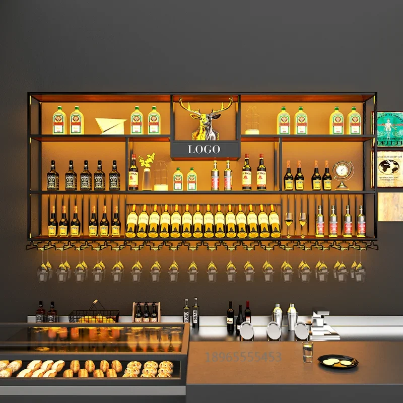 Подвесные металлические настенные винные стеллажи современные подвесные для