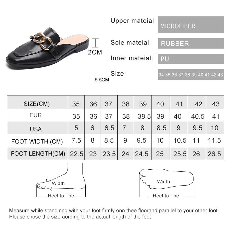 AIYUQI Mule Shoes Women Wear 2023 New Version Closed Toe Chain Women Slippers British Style Large Size Slippers Women