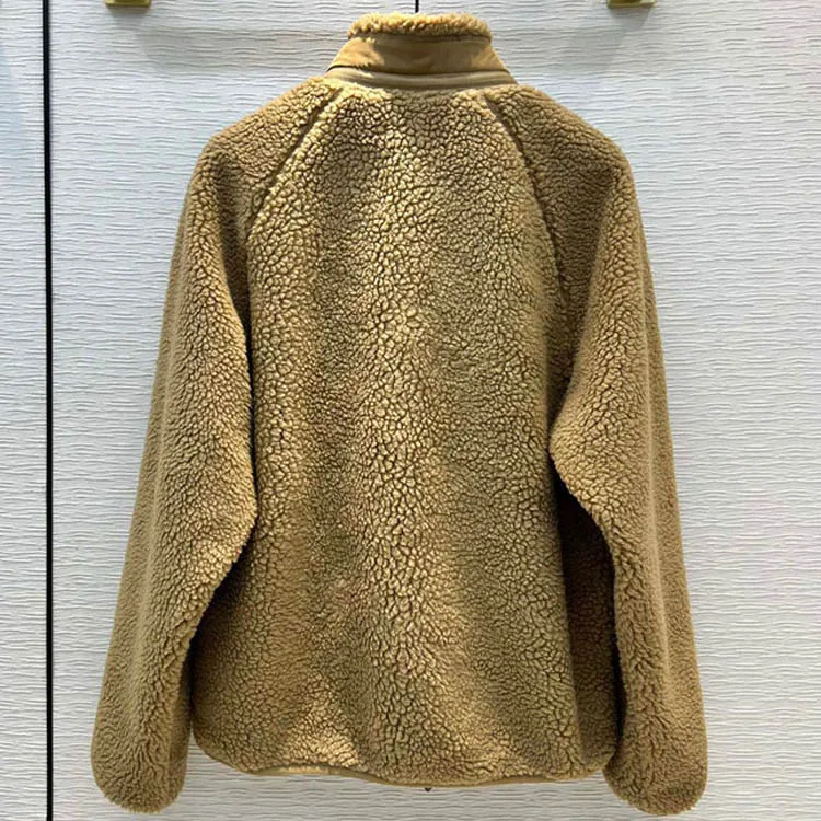 

Luxury Solid Fleece Coats for Women Casual Warm Coats Top Quality 3D Cut Long Sleeve Stand Collar Fleece Coats Lady Spring 2022