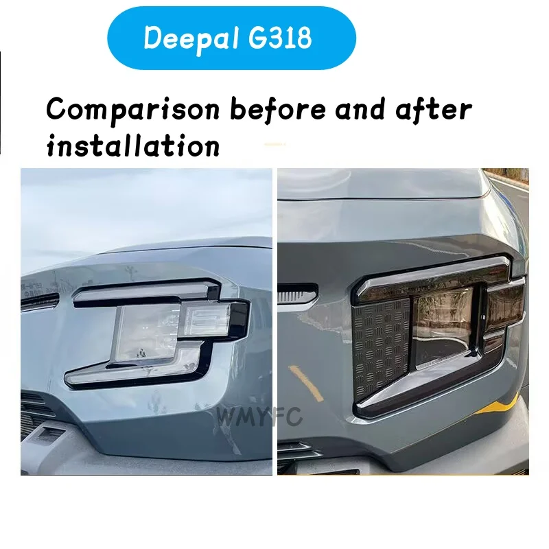 Фото Для CHANGAN Deepal G318 2024-2025 аксессуары автомобильная передняя фара лампа украшение для бровей крышка фары глаз внешний вид №3