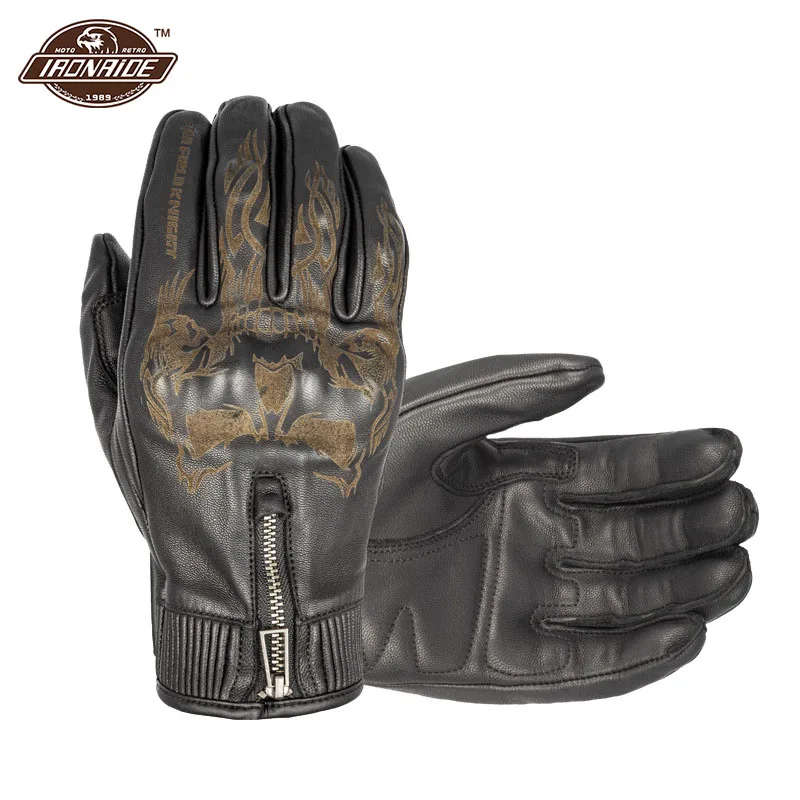 Sheepskin Protective Motorcycle Gloves Anti-drop And Wear-resistant Breathable Motorcycle Riding Gloves Touch Screen enlarge