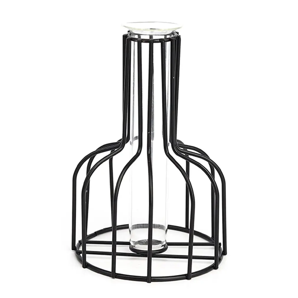

Скандинавская креативная ваза, домашний декор, стеклянная ваза, держатель для гидропонного растения, железная линия, украшение для цветов, ...