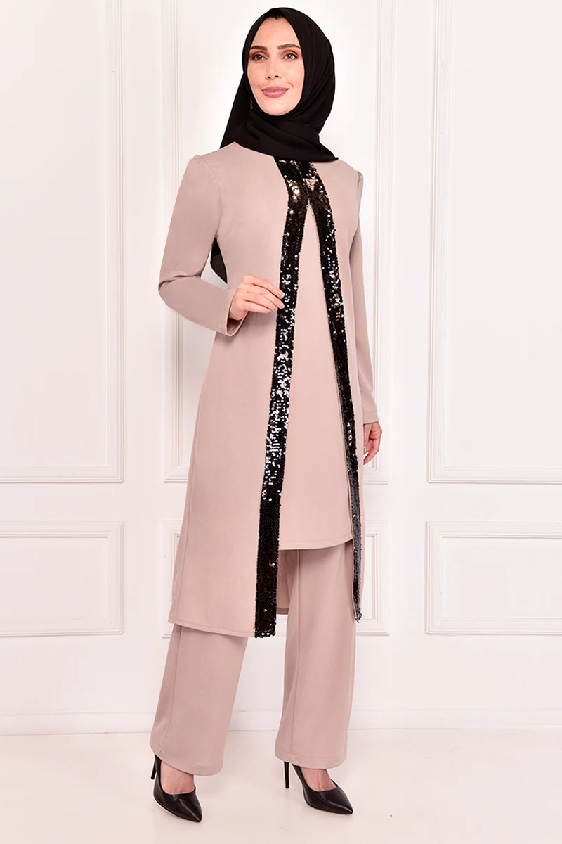 

Comibne Vizon Occasion Dresses For Women Abaya Dress Muslim Woman Dress Saudi Arabian Abaya İslamic Muslim ASM2197