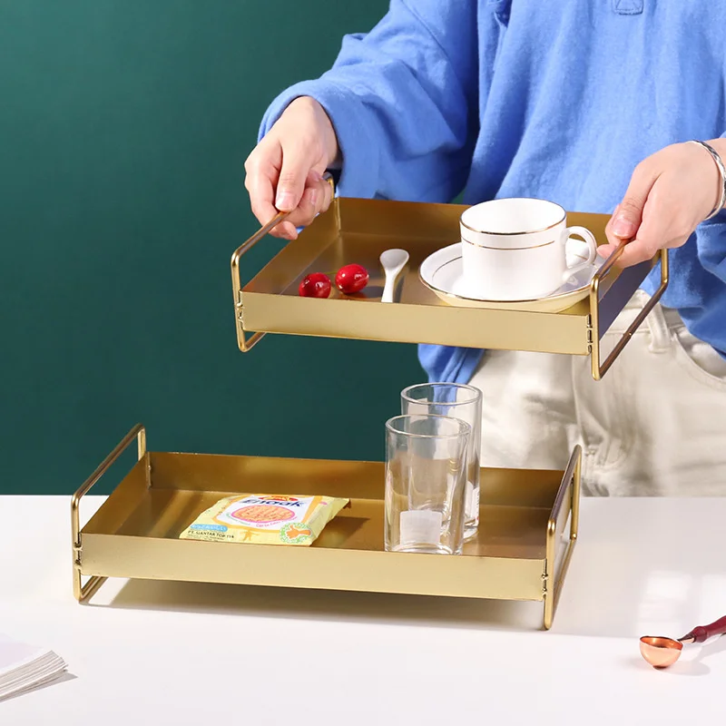 

Роскошный металлический поднос в скандинавском стиле для хранения украшений