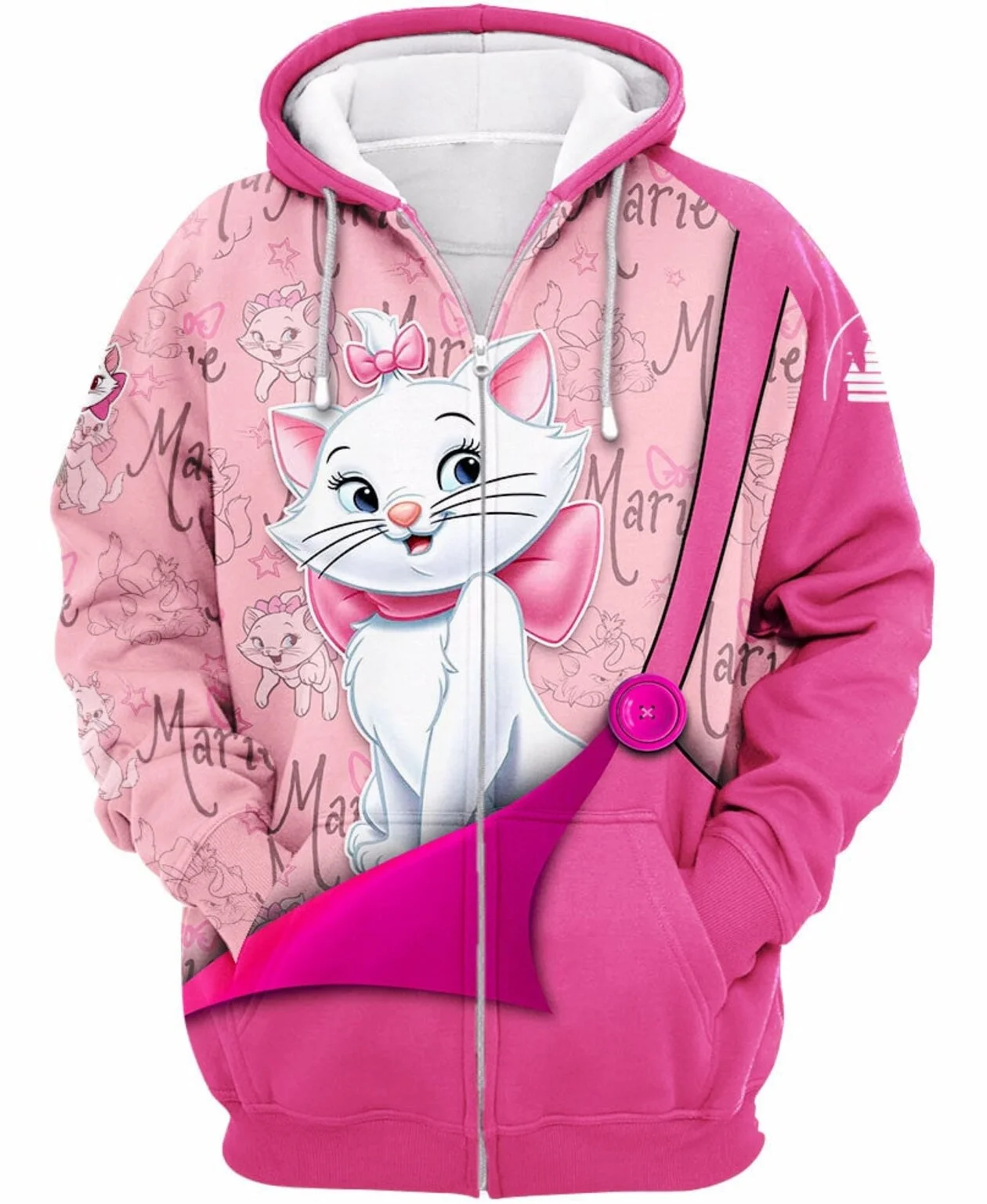 Sweat à capuche Mary Cat 3D pour hommes et femmes sweat-shirt décontracté enfants mode Y2K rose