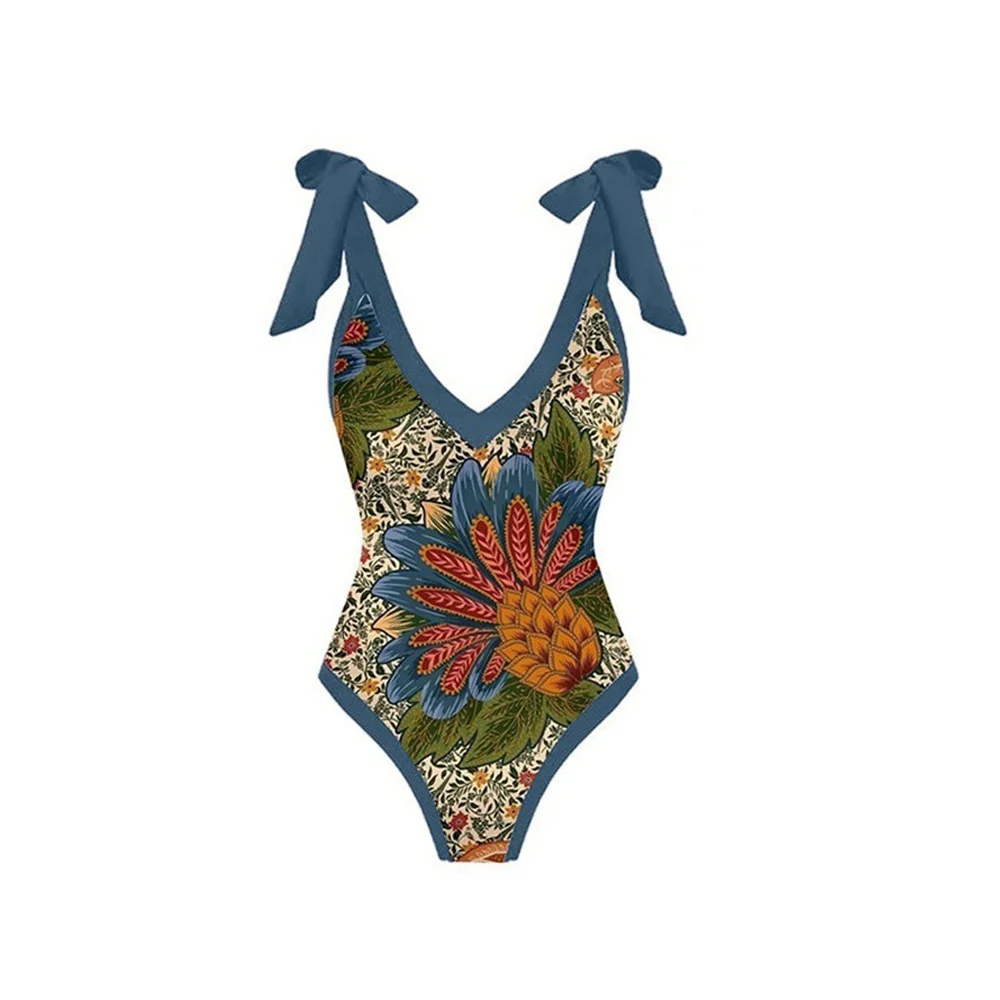 One Piece Swimsuit Bikini Cover Up with Skirt Women 2023 New Bowknot Swimwear Luxury Elegant Brazilian Bathing Suit Summer