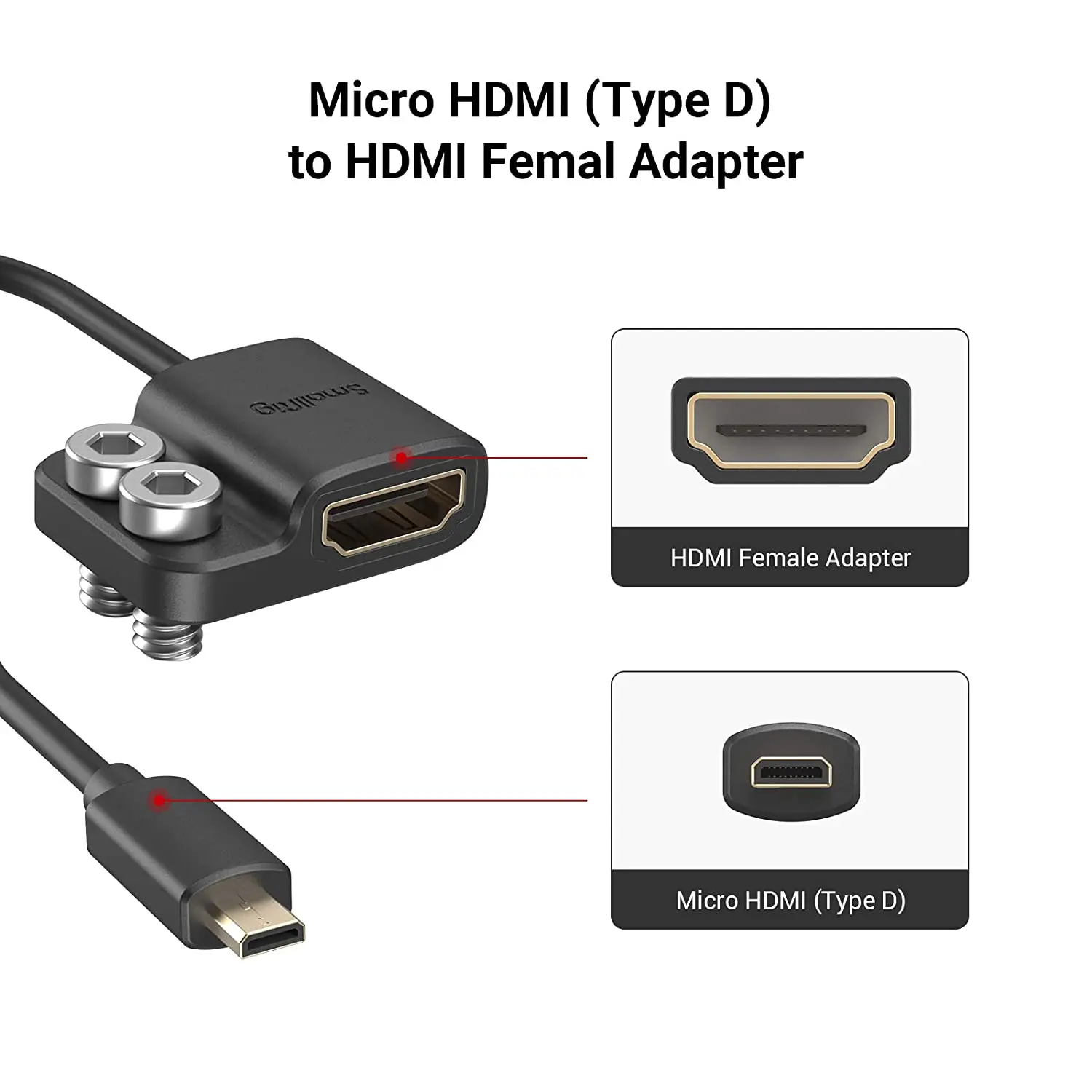 Ультратонкий Кабель-адаптер SmallRig 4K HDMI от A до A/C к /D для BMPCC и 6K/для Sony A7SIII/для Panasonic |