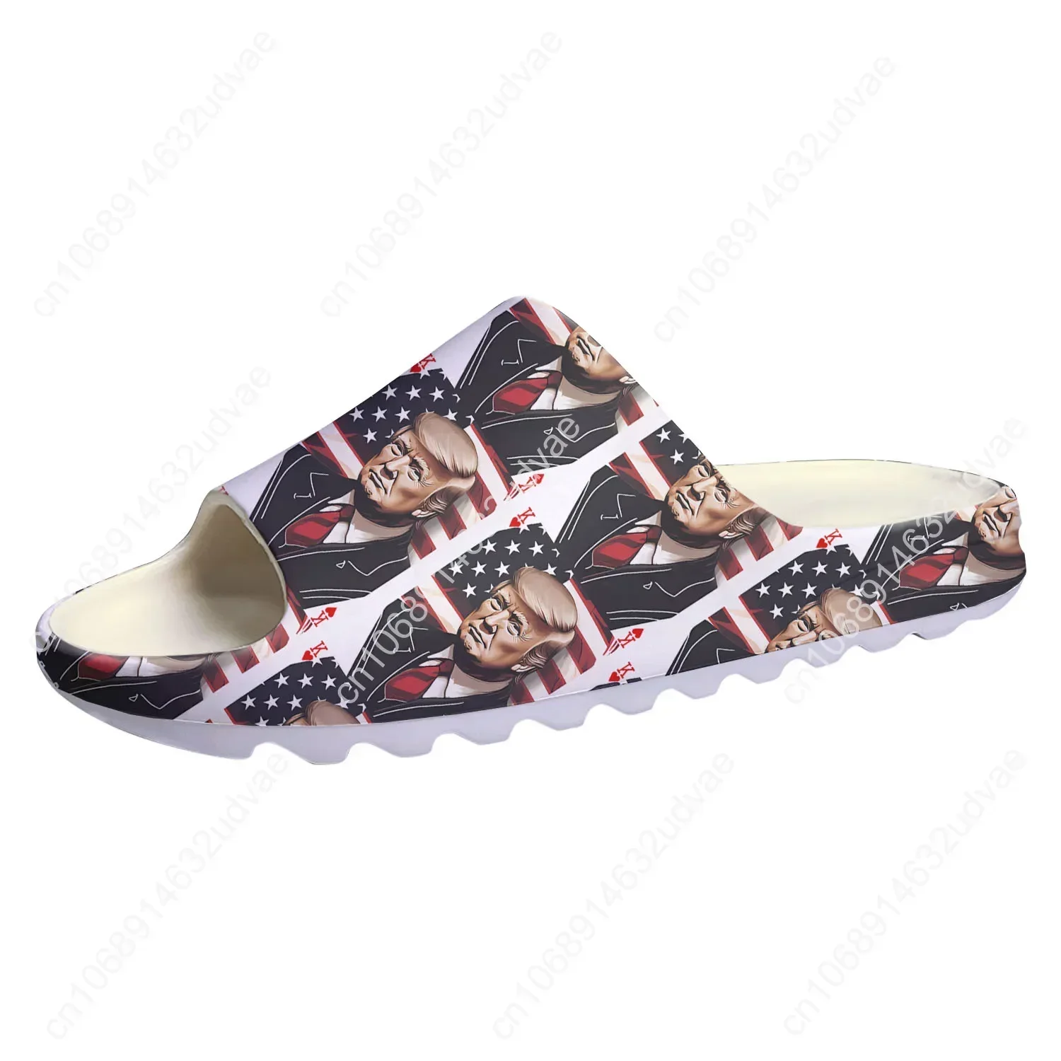 Тапочки на мягкой подошве Trump 2024 домашние сабо обувь для воды Never Surrender мужские и