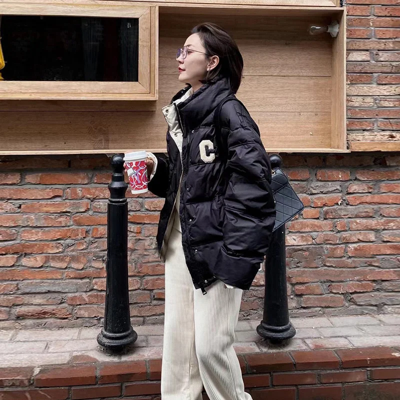 Elegant Parkas Winter Puffer Jacket Women 2022 Oversized Coats Thicken Warm Fashion Green Blue White Black Outerwear