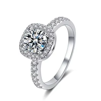 2022 s925 moissanite ring 1ct 2ct 3ct sparkling diamond halo best choice for valentines day gift for girlfriend