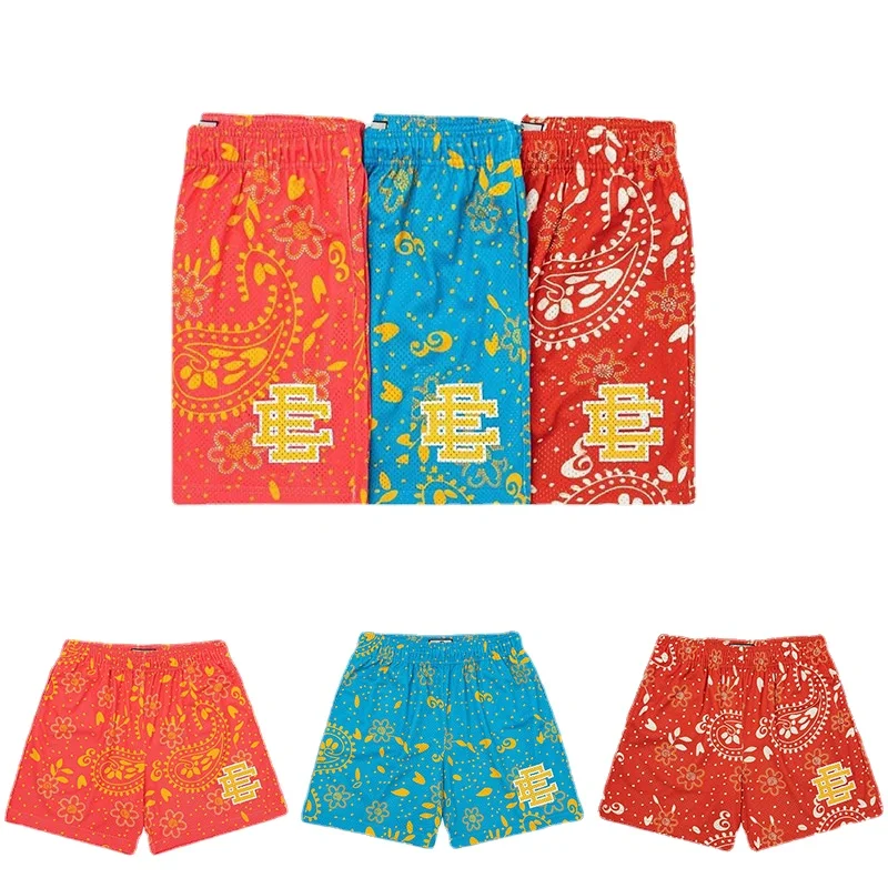 

EE Basic Shorts Men‘s Summer Quick Dry Casual Fitness Flower Fashion Brand Quarter Short Pants Mesh Breathable Basketball Shorts