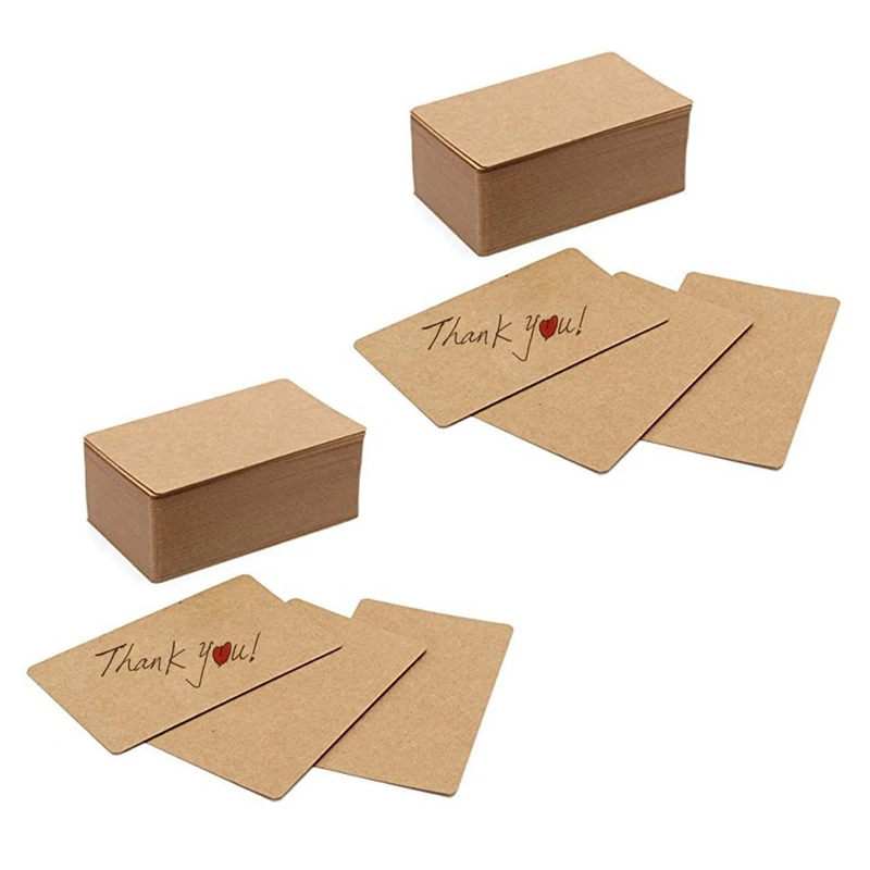

200Pcs Blank Kraft Paper Business Cards Word Card Message Card DIY Gift Card