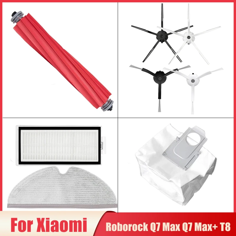 

Main/Side Brush Hepa Filter Mop Cloth Dust Bag Parts For XiaoMi Roborock Q7 Max / Q7 Max+ / T8 Robot Vacuum Cleaner Accessories