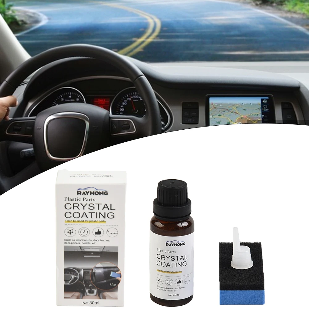 

1 Set Auto Trim Restorer Plastics Part Crystal Coating With Sponge For Car Door Frames Door Panels Maintenance Accessories