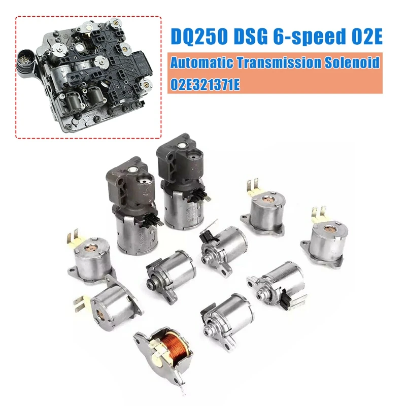 

For GOLF JETTA PASSAT BEETLE TOURAN - A3 Q3 TT SKODA SEAT DQ250 DSG 6-Speed 02E Transmission Solenoid Kit 02E321371E