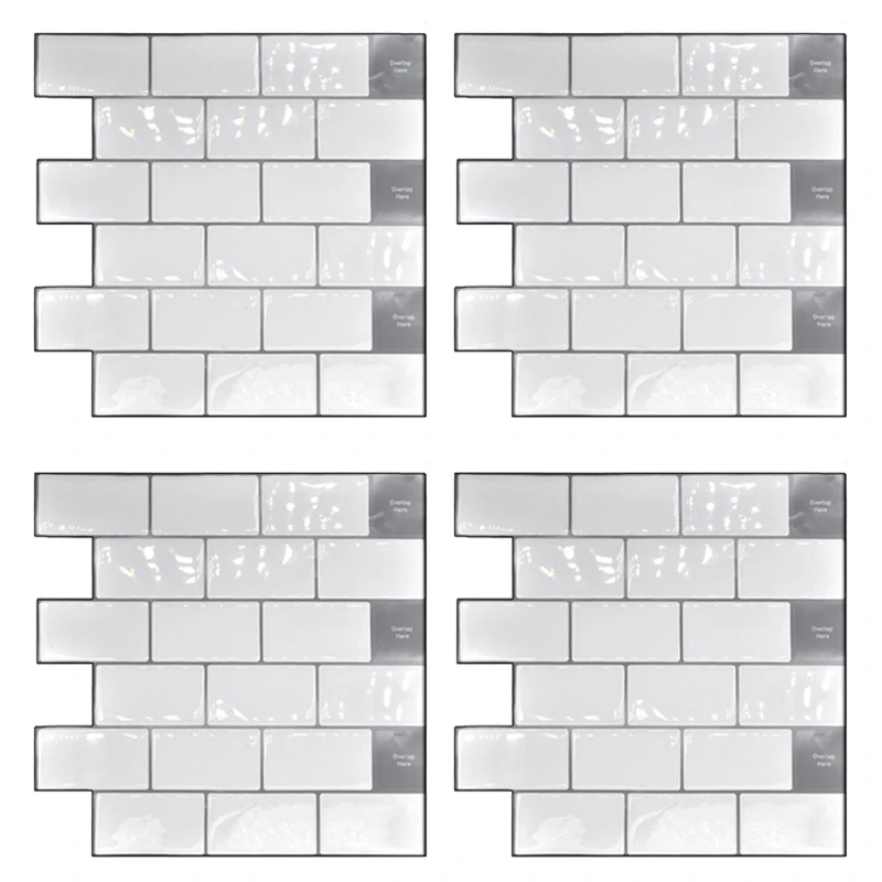 

Peel And Stick Backsplash 10X10 Inch Removable 3D Subway Wall Tiles (Pack Of 16),For Kitchen Or Bathroom