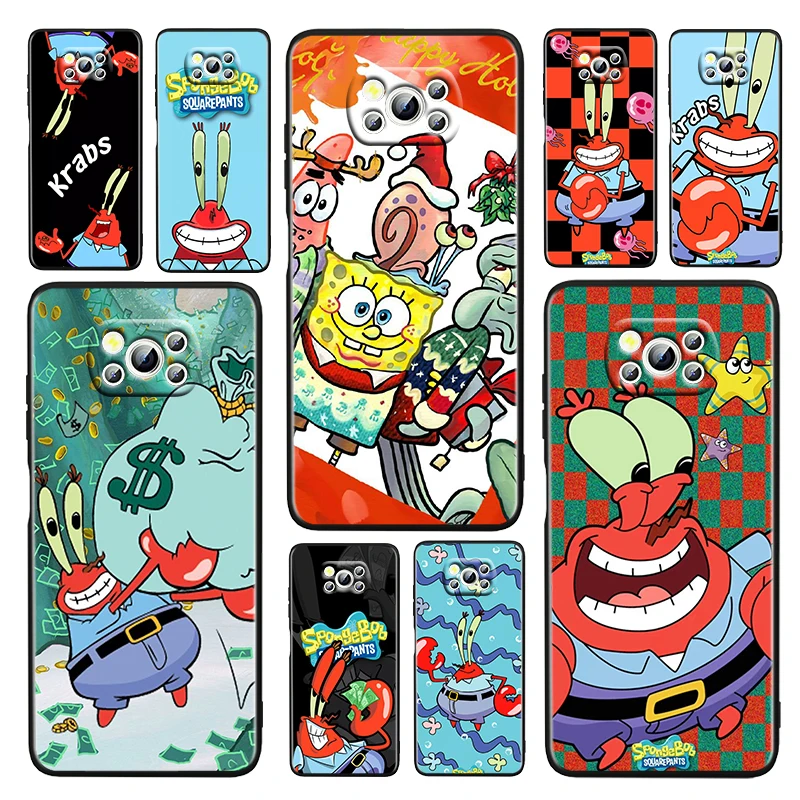 

Cartoon Crab Lovely For Xiaomi Poco M4 X3 F3 GT NFC M3 C3 M2 F2 F1 X2 Pro Mi Play Civi Soft Silicone Black Phone Case Capa Cover
