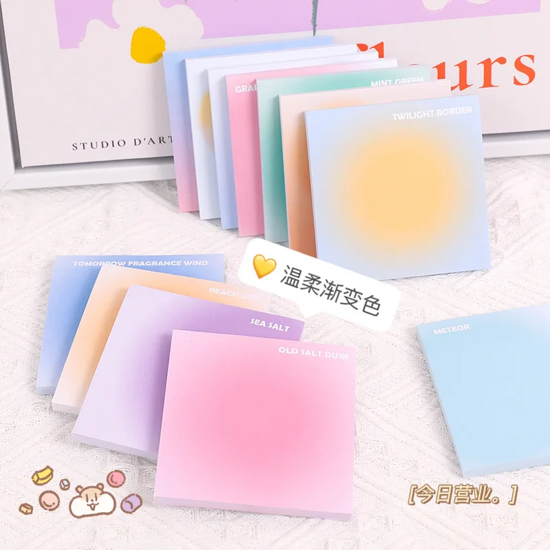 

ICE YOYO 50Sheets/Book Gradient Color Sticky Notes Student DIY Creative Message Daily Planner Memo Pad School Office Stationery