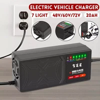 48v60v72v electric vehicle charger with 7 light display power display current protection leakage protectionfull pulse