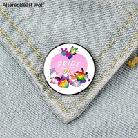 pride rabbit printed pin custom funny brooches shirt lapel bag cute badge cartoon cute jewelry gift for lover girl friends