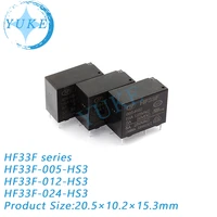 2pcs original electromagnetic relay hf33f 005 hs3 hf33f 012 hs3 hf33f 024 hs3 normally open 4 feet 5a250vac relay
