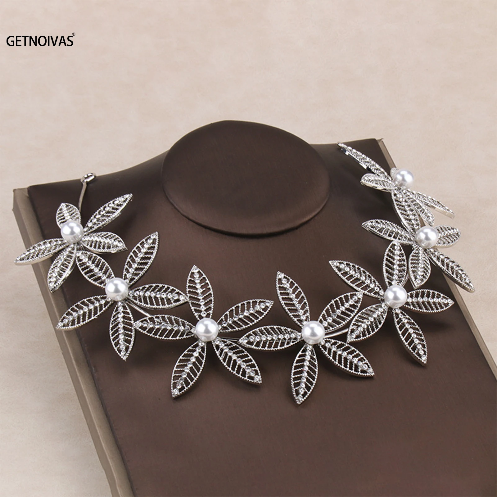 

Повязка на голову с листьями ручной работы, свадебная бижутерия для волос для невесты, свадебный головной убор, головной убор, аксессуары дл...