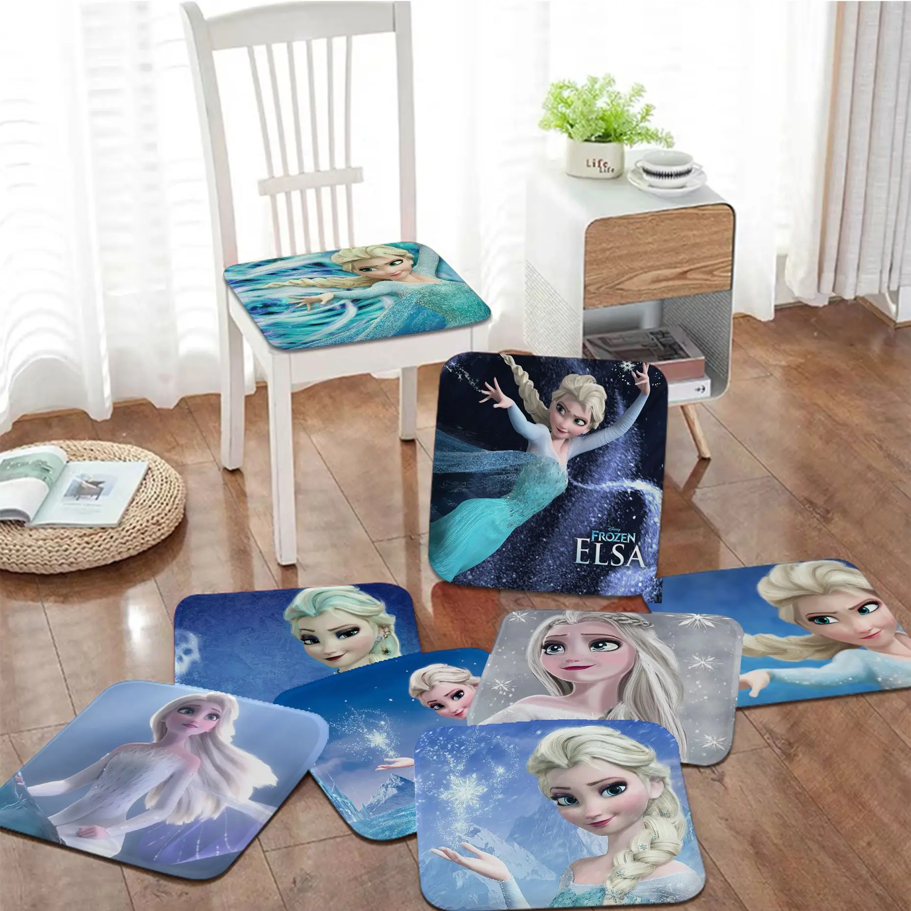 

Disney Frozen Aisha Princess Round Meditation Cushion Stool Pad Dining Chair Tatami Seat Cushion Anti-Slip Chair Cushions