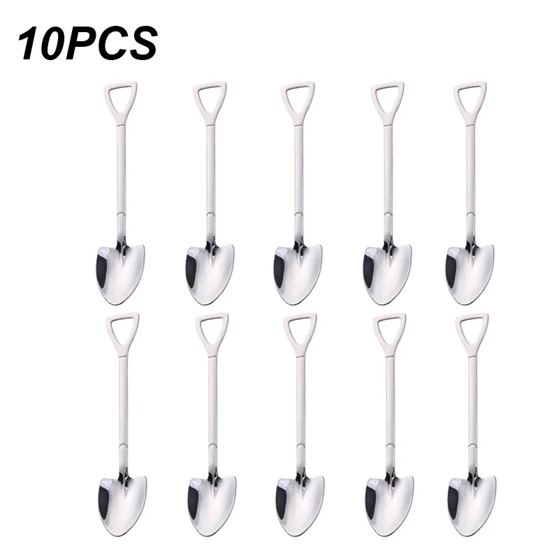 

10 шт., ложка для кофе, из нержавеющей стали