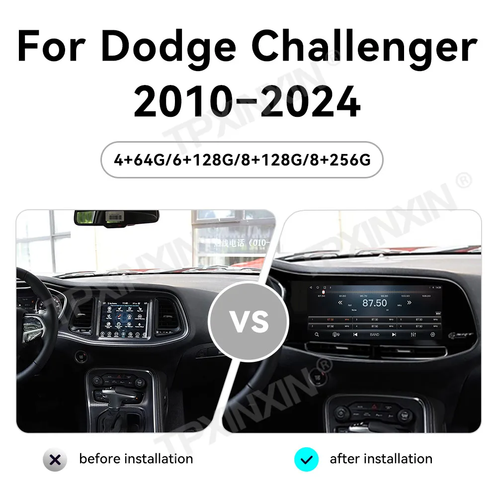 12 3-дюймовый автомобильный радиоприемник для Dodge Challenger SRT Hellcat 2010-2024