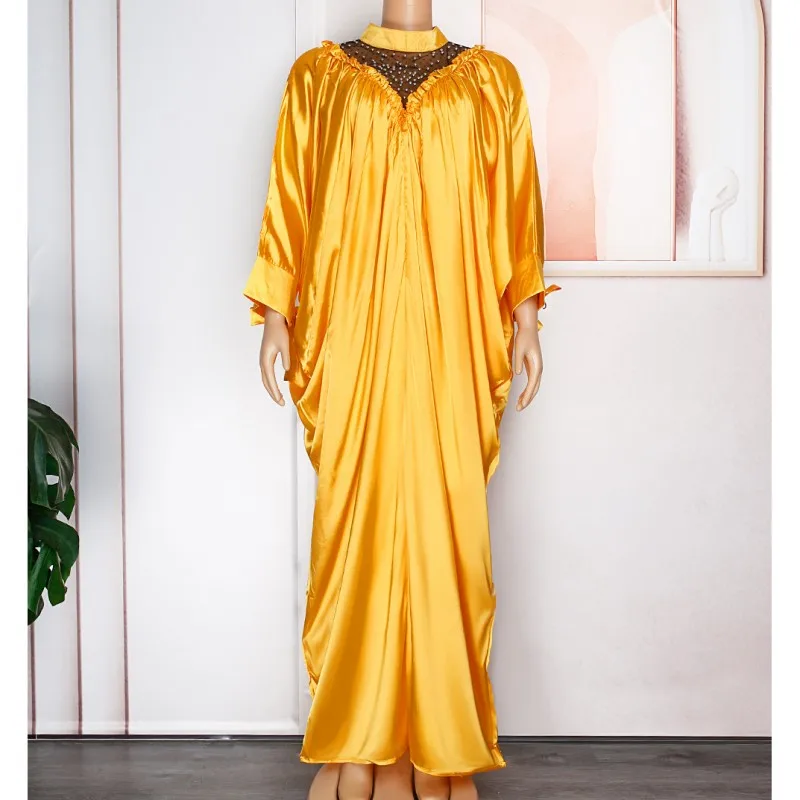 Fashion Muslim Abaya Dashiki Chiffon Crumpled Dolman Sleeves Loose Long Maxi Dress Robe Women Evening Gown Dubai Kaftan Dress
