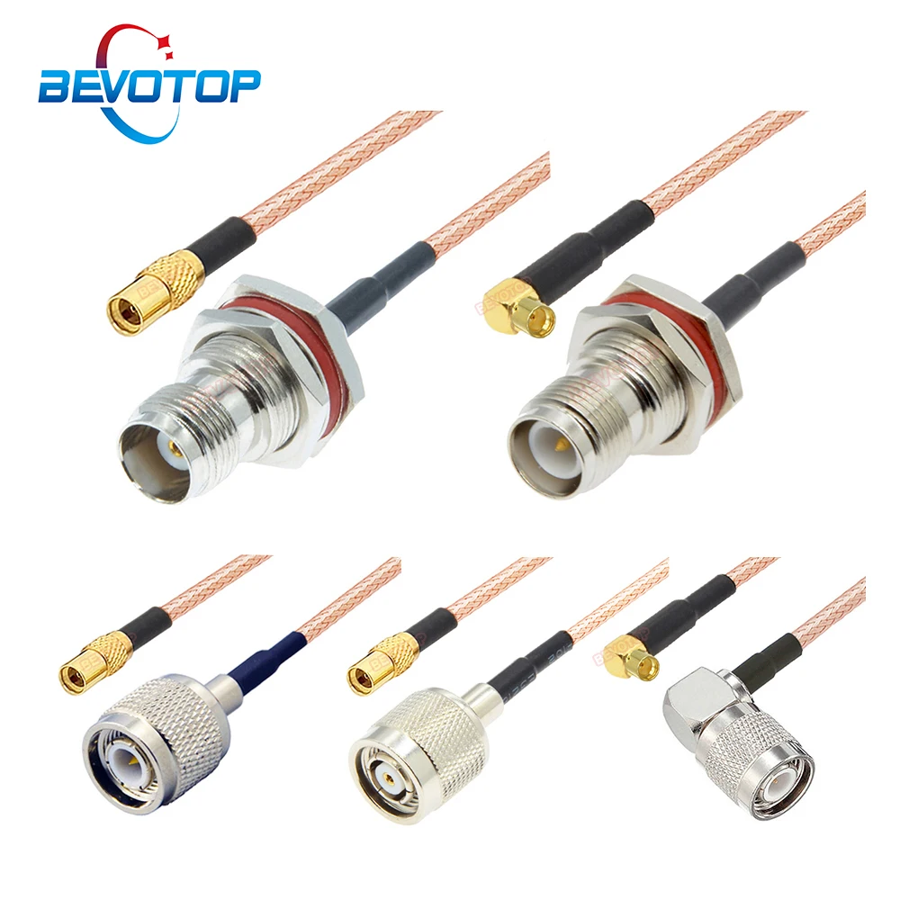 Коаксиальный удлинитель BEVOTOP TNC-MMCX с прямым/прямоугольным разъемом, RF удлинитель, Соединительный адаптер, RG316, 50 Ом