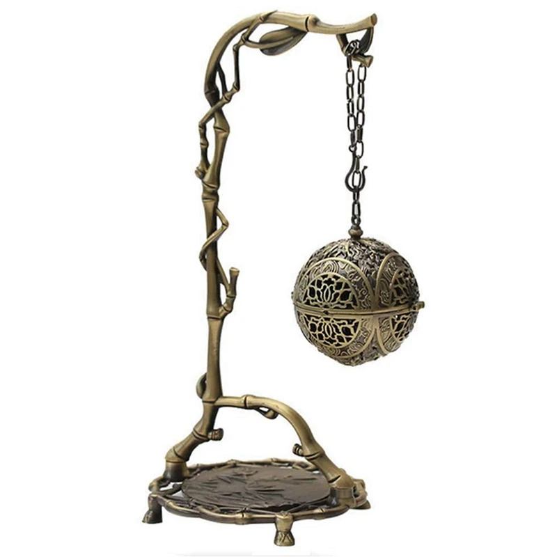 

2X Hanging Incense Burner Holder,Ball Shaped Carved Dragon Cone Incense Burner,For Home Air Purification/ Decoration