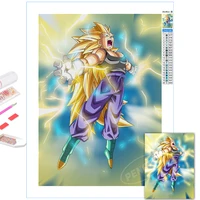 5d diamond anime wall art dragon ball painting embroidery goku picture full square drill cross stitch bead work home decoration