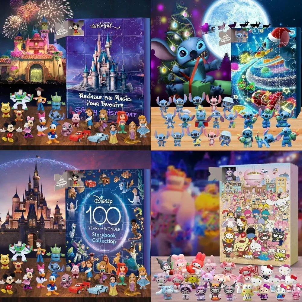 

Disney, Рождество, календарь, планшетофон, История игрушек, аниме, фигурка, модель глухая коробка Stitch 100, загадочная коробка на годовщину