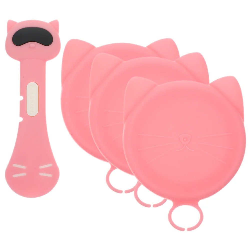 

1 Set of TRE Can Lids Wear-resistant Pet Food Spoons Household Can Covers Can Supply