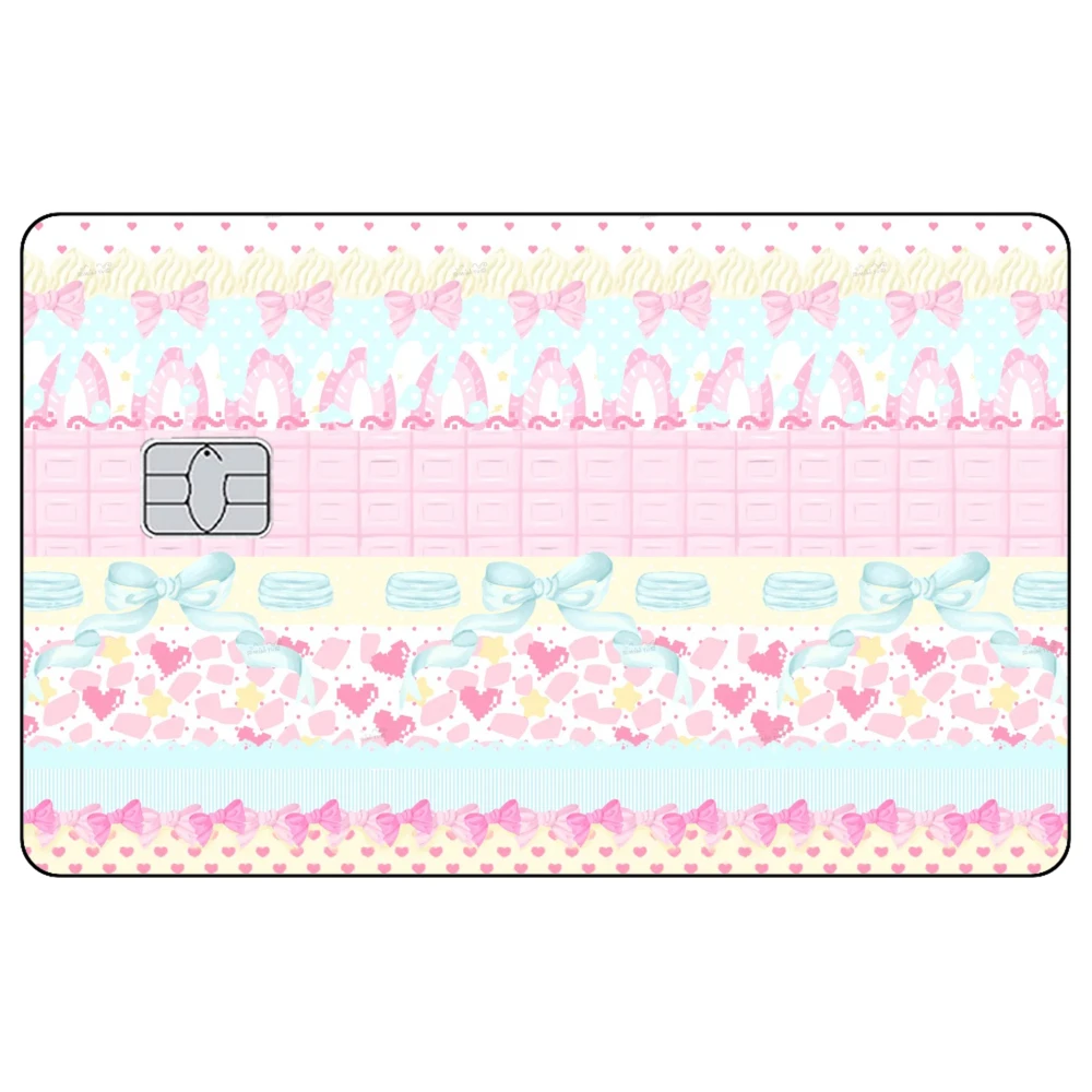 Фото Наклейки-стикеры с блестками для кредитных карт серии Pink Series подходят для VISA, AMEX, MasterCard, а также для украшения карт метро и автобусных проездных. №4