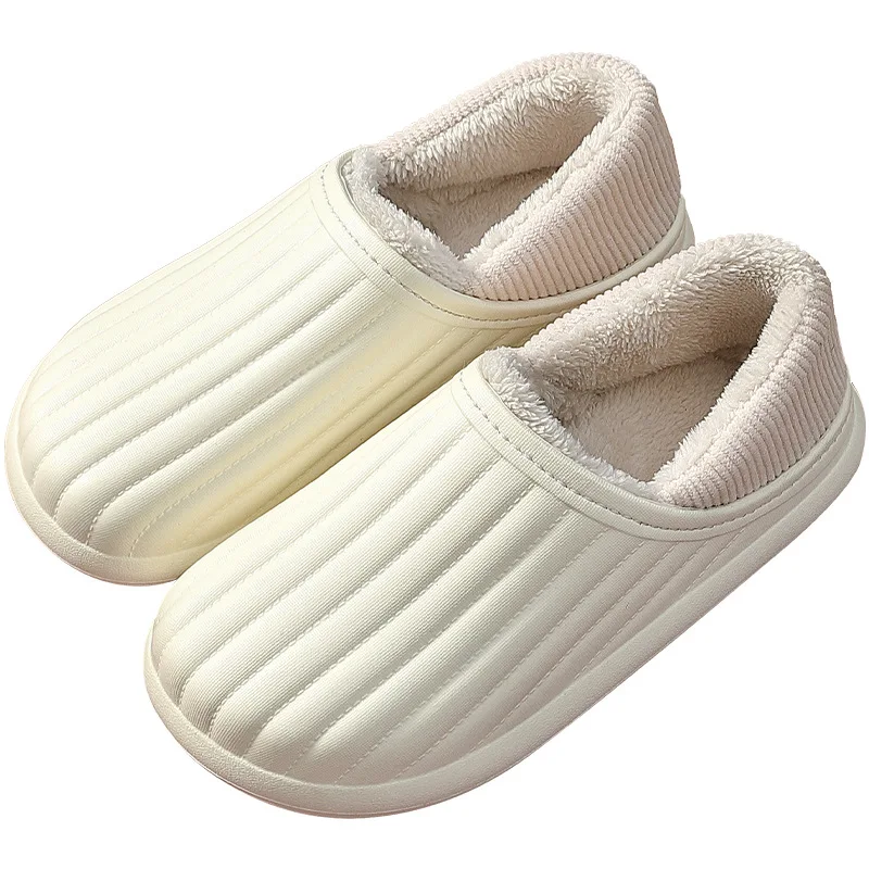Waterproof Winter Women Cotton Slippers Warm Plush Non-Slip Outdoor Cozy Home Thick Flat Sole Couple Ladies Fur Boots Shoes