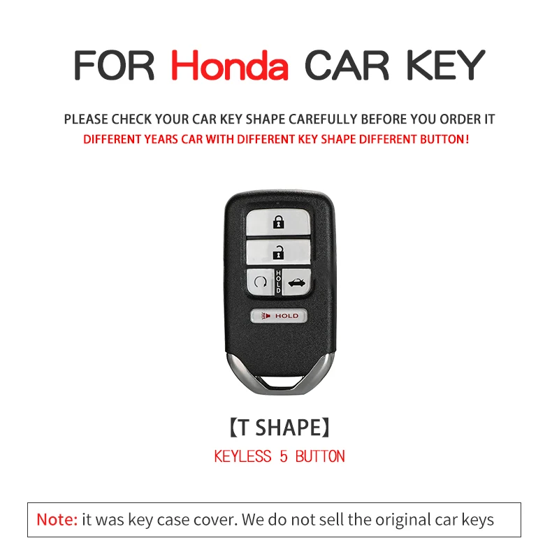 Чехол для автомобильного ключа из ТПУ с 5 кнопками Honda 2021 2020 2019 Φ Accord Pilot CRV 2015 2016 2017