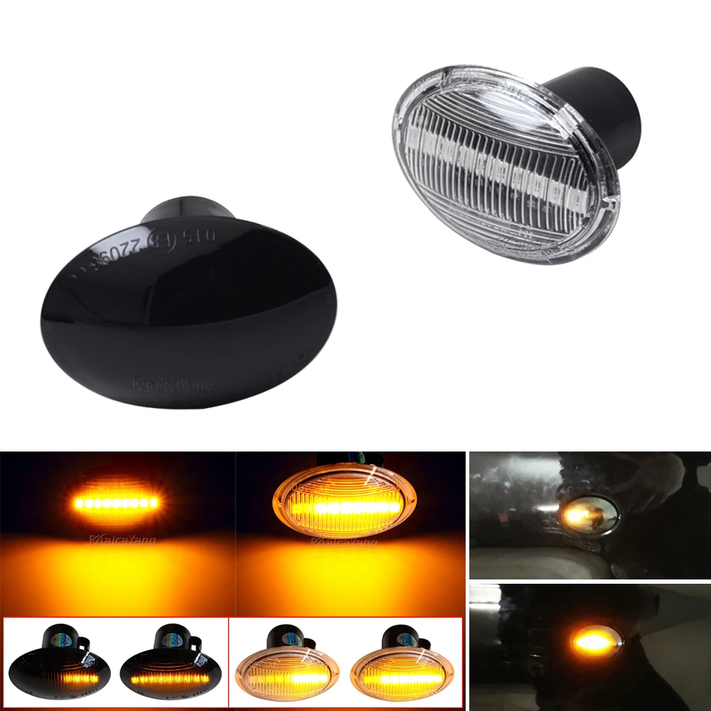 

1Pair LED Dynamic Side Marker Turn Signal Light Sequential Lamp For Fiat 500 Ford KA Lancia Lybra Ypsilon Alfa 4C For Maserati