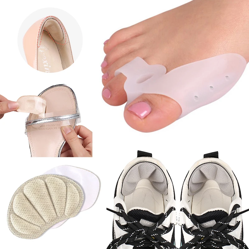 

2Pcs Soft Shoes Insole Inserts Heel Protector Back Heel Liner Stickers Hallux Valgus Orthopedic Corrector Bunion Toe Separators