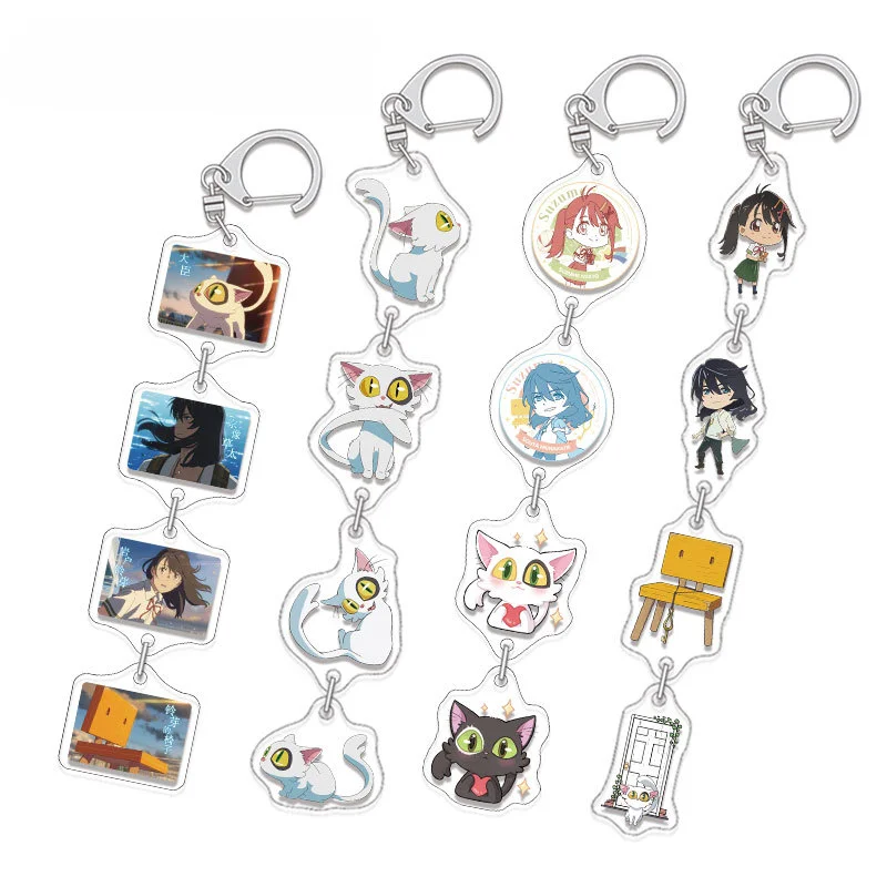 

Anime Suzume No Tojimari Acrylic Keychain Daijin Cat Iwado Munakata Sota Pendant Key Chain Anime Accessories Cosplay Gift