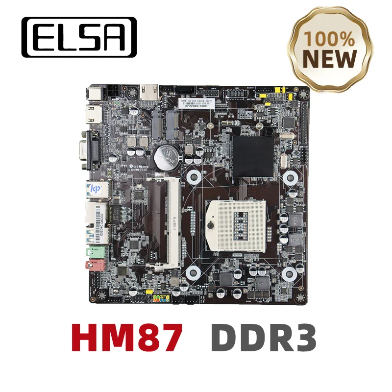 ELSA HM87 Mini ITX Motherboard PGA947 DDR3 Support Intel Core i3/i5/i7 4 Gen Pentium Celeron CPU For GAMING PC M.2 NGFF New