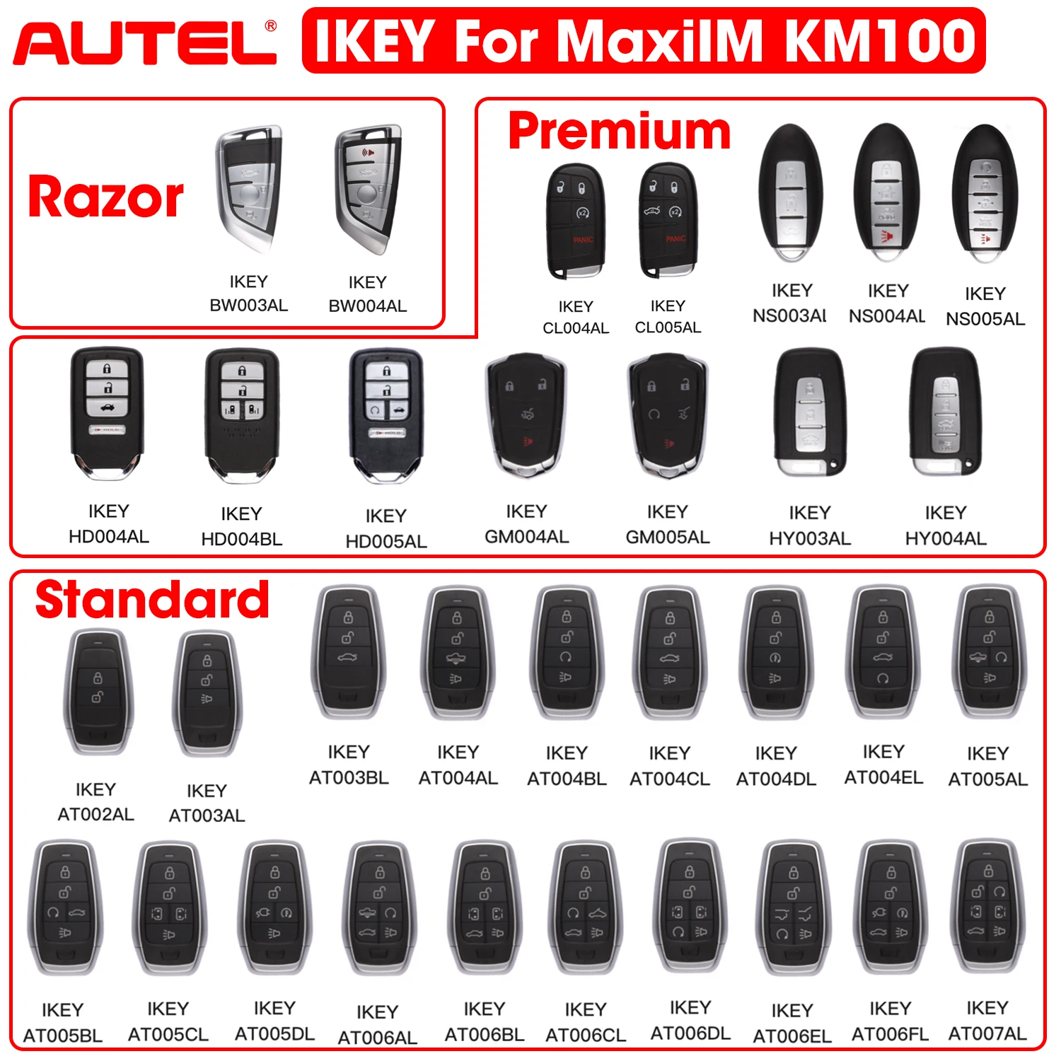 

Универсальный программируемый смарт-ключ Autel MaxiIM KM100 IKEY для BMW/Hyundai/Nissan/Chryslers/Ford/Honda/GM, 1/2/5 шт.
