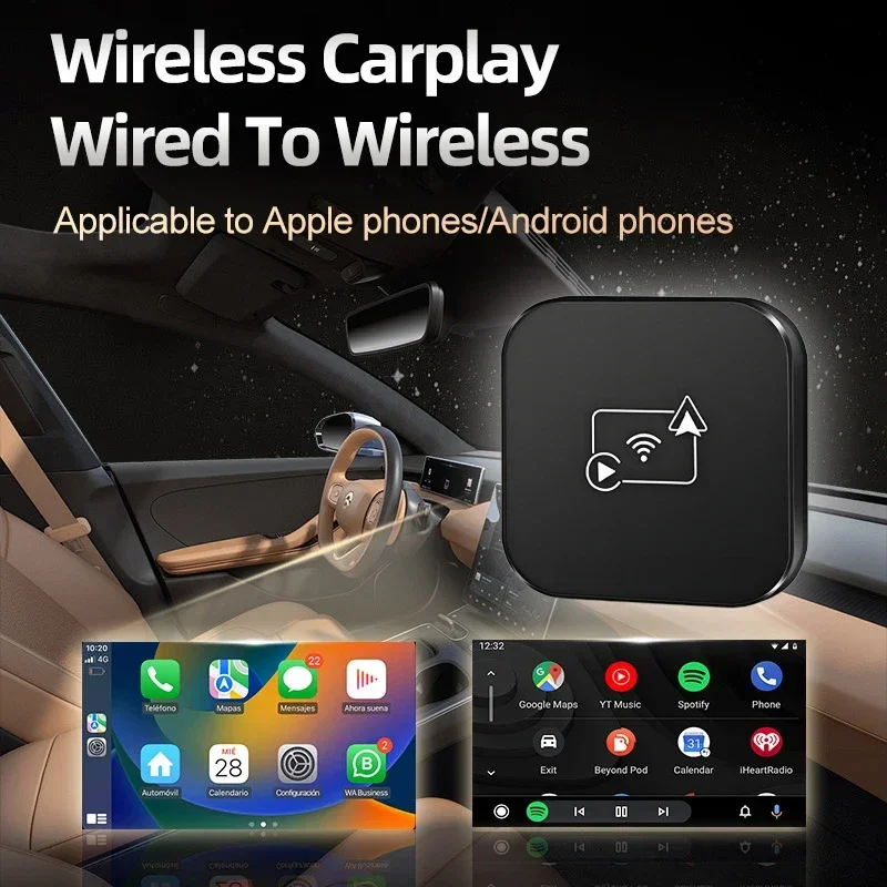 Фото Для Audi Q3 8U F3 Новое обновление беспроводной и проводной адаптер CarPlay Smart 2in1 Box Plug&Play Apple Bluetooth 5,8 ГГц Wi-Fi Plug and Play №4