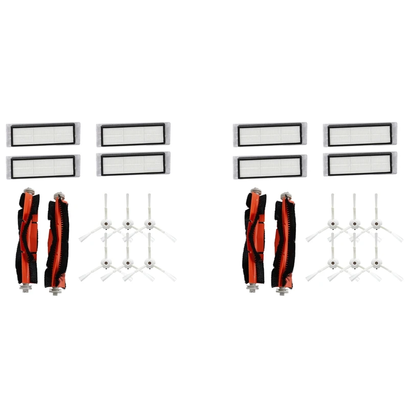

12 Side Brush + 8 HEPA Filter + 4 Main Roller Brush For Xiaomi Vacuum 2 Roborock S50 S51 MI Robot Vacuum Cleaner Spare