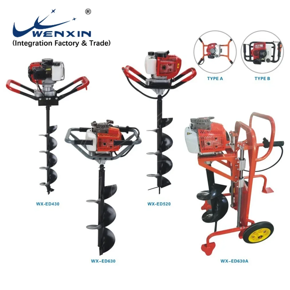 Мощные земляные буры WENXIN CE с глубоким столбом об/мин кВт ручные колесом