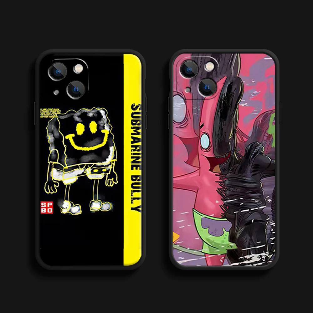 

SpongeBob-Patrick-Star Cute Case For iPhone 12 13 Pro MAX Mini 11 Pro MAX XS 6 6S 7 8 Plus XS MAX Hot cute Silicone Cover Funda